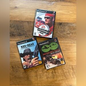 Sony PlayStation 2 Game Trio - Red, Black, Blue Covers